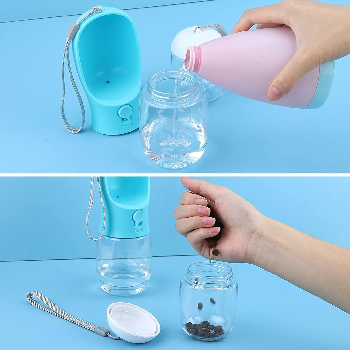 Dog Water Bottle, Leak Proof Portable Pet Water Bottles for Dogs, Puppy Water Dispenser with Drinking Feeder for Travel (19Oz New Version)